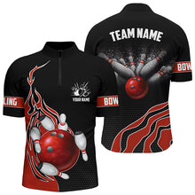 Load image into Gallery viewer, Red Flame Bowling Polo Shirts For Men Bowling Ball, Custom Bowling Team Jerseys Bowler Outfits IPHW5216