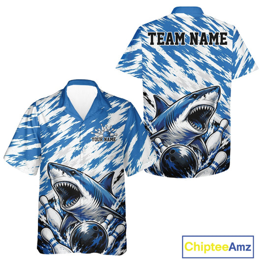 Shirt with shark design and customizable text on a white background