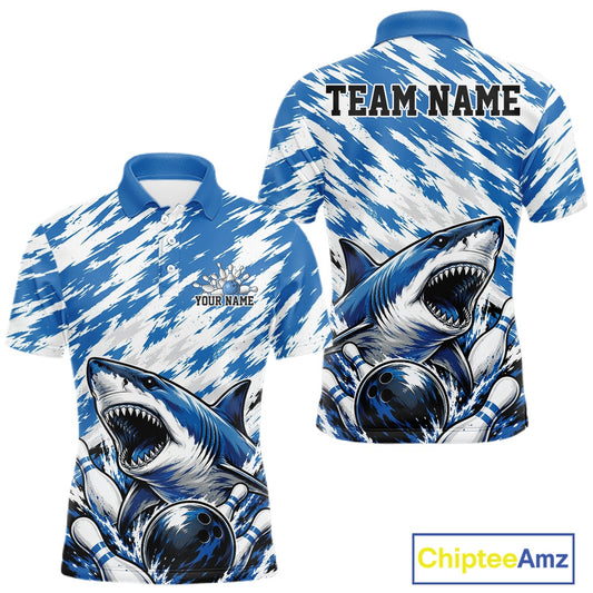 Shirt with shark design and customizable text on a white background