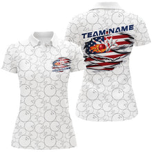 Load image into Gallery viewer, Custom Patriotic Flame Bowling Shirts, American Flag Bowling Team Shirt Bowling Jerseys IPHW7434