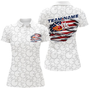 Custom Patriotic Flame Bowling Shirts, American Flag Bowling Team Shirt Bowling Jerseys IPHW7434