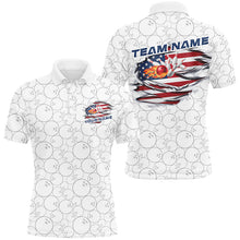 Load image into Gallery viewer, Custom Patriotic Flame Bowling Shirts, American Flag Bowling Team Shirt Bowling Jerseys IPHW7434