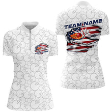 Load image into Gallery viewer, Custom Patriotic Flame Bowling Shirts, American Flag Bowling Team Shirt Bowling Jerseys IPHW7434