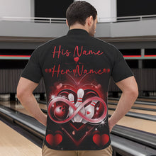 Load image into Gallery viewer, Custom Valentines Day Bowling Quarter-Zip Shirts For Men, Infinity Love Bowling Couple Shirt IPHW8369