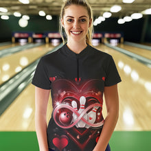 Load image into Gallery viewer, Custom Valentines Day Bowling Womens Quarter-Zip Shirts, Infinity Love Bowling Couple Shirt IPHW8369