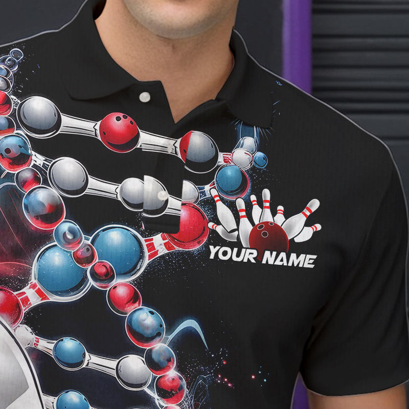 Bowling Is In My Dna Custom Bowling Polo Shirts For Men, Bowling Team Bowling League Shirt IPHW8372