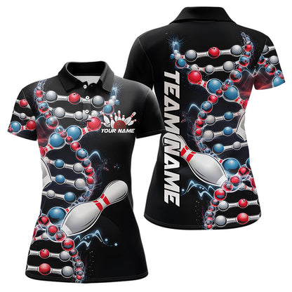 Bowling Is In My Dna Custom Bowling Team Polo Shirts For Women, Bowling League Shirt IPHW8372