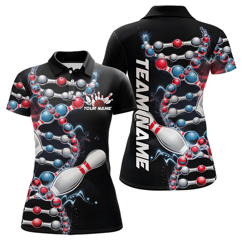 Bowling Is In My Dna Custom Bowling Team Polo Shirts For Women, Bowling League Shirt IPHW8372