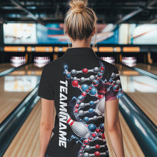 Load image into Gallery viewer, Bowling Is In My Dna Custom Bowling Team Quarter-Zip Shirts For Women, Bowling League Shirt IPHW8372