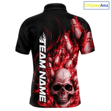 Load image into Gallery viewer, Custom Multi Styles Red Flame Skull Halloween Bowling Team Shirts, Bowling Tournament Shirt Bowling Jersey IPHW10439