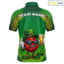 Load image into Gallery viewer, Custom Funny Leprechaun Bowling Ball And Beer St Patricks Day Bowling Shirts, Celtic Bowling Tournament Outfit IPHW10444