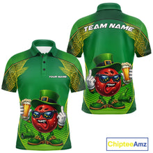 Load image into Gallery viewer, Custom Funny Leprechaun Bowling Ball And Beer St Patricks Day Bowling Shirts, Celtic Bowling Tournament Outfit IPHW10444