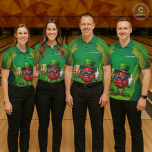 Load image into Gallery viewer, Custom Funny Leprechaun Bowling Ball And Beer St Patricks Day Bowling Shirts, Celtic Bowling Tournament Outfit IPHW10444