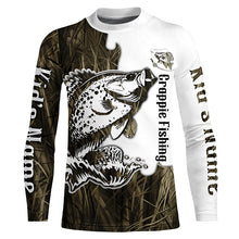 Load image into Gallery viewer, Custom Crappie Fishing Long Sleeve Tournament Shirts, Crappie Fishing League Shirt | Grass Camo IPHW6385