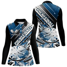Load image into Gallery viewer, Custom Ladies Pickleball Polo Shirts, Black And Blue Pickleball Outfit Pickleball Shirts IPHW6931