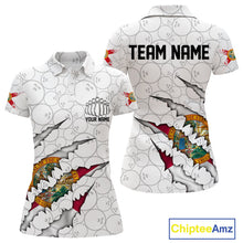 Load image into Gallery viewer, Custom Florida Flag Bowling Team Polo Shirts For Women, Florida Bowling League Shirt IPHW9838