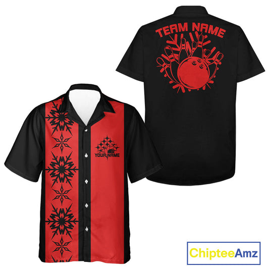 Custom Retro 50S Christmas Bowling Button Up Shirts, Vintage Xmas Bowling Shirt IPHW10106