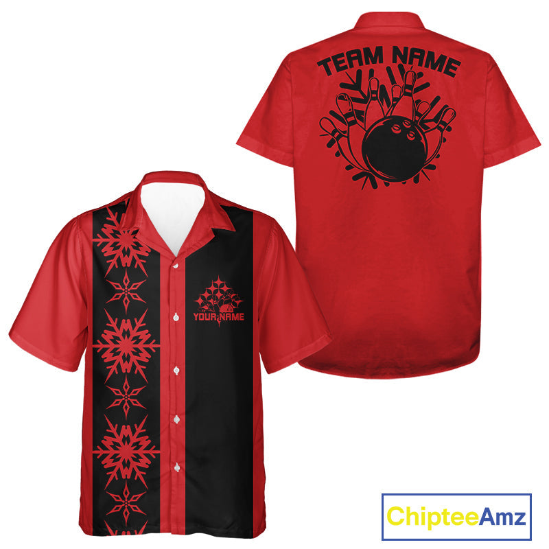 Custom Retro 50S Christmas Bowling Button Up Shirts, Vintage Xmas Bowling Shirt IPHW10106