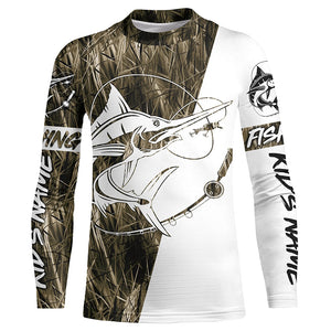 Swordfish Fishing Camo Custom Long Sleeve Fishing Shirts, Swordfish Tournament Fishing Jerseys IPHW5780
