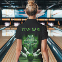 Load image into Gallery viewer, Custom Celtic Cross Faith Bowling Polo Team Shirts For Women, Bowlers Outfits IPHW8577