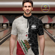 Load image into Gallery viewer, California Flag Custom Bowling Team Shirts For Men, Patriotic Bowling League Shirt IPHW10721