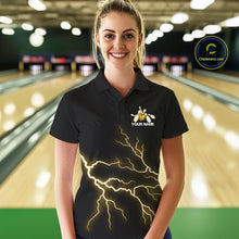 Load image into Gallery viewer, Custom Yellow Lightning Bowling Ball With Wings Bowling Women Team Shirt, Bowling Jerseys IPHW10732