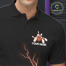 Load image into Gallery viewer, Custom Orange Lightning Bowling Ball With Wings Bowling Men Team Shirt, Bowling Jerseys IPHW10733
