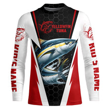 Load image into Gallery viewer, Custom Yellowfin Tuna Fishing Jerseys, Tuna Long Sleeve Performance Fishing League Shirts | Red IPHW6402