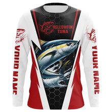 Load image into Gallery viewer, Custom Yellowfin Tuna Fishing Jerseys, Tuna Long Sleeve Performance Fishing League Shirts | Red IPHW6402