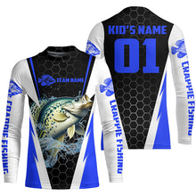 Load image into Gallery viewer, Custom Crappie Fishing Jerseys, Crappie Tournament Fishing Shirts With Team Name And Number | Blue IPHW6403