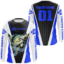 Load image into Gallery viewer, Custom Crappie Fishing Jerseys, Crappie Tournament Fishing Shirts With Team Name And Number | Blue IPHW6403