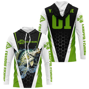 Custom Crappie Fishing Jerseys, Crappie Tournament Fishing Shirts With Team Name And Number | Green IPHW6405