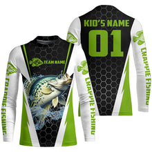 Load image into Gallery viewer, Custom Crappie Fishing Jerseys, Crappie Tournament Fishing Shirts With Team Name And Number | Green IPHW6405