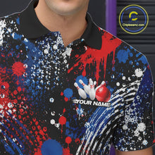 Load image into Gallery viewer, Custom Red, White And Blue Splatter Patrotic Eagle Bowling Team Men Polo Shirts IPHW11481