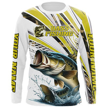 Load image into Gallery viewer, Personalized Largemouth Bass Fishing Jerseys, Custom Bass Long Sleeve Fishing Shirts Camo IPHW6797