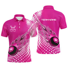 Load image into Gallery viewer, Personalized Flame Bowling Shirts For Men And Women, Bowling Ball Custom Bowling Team Shirt IPHW4978