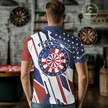 Load image into Gallery viewer, Custom Red, White And Blue Patriotic Dart Jerseys, US Flag Dart Team Men Polo Shirt IPHW9694