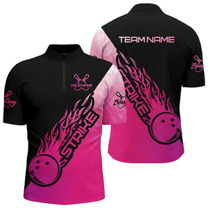 Strike Bowling Pink Bowling Polo Shirts For Men, Custom Bowling Team Shirts Bowler Outfit IPHW5239