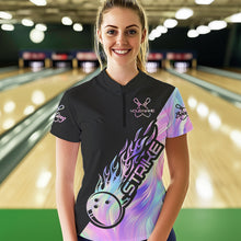 Load image into Gallery viewer, Strike Bowling Polo Shirts For Women, Custom Bowling Team Shirts Bowler Outfit IPHW5242