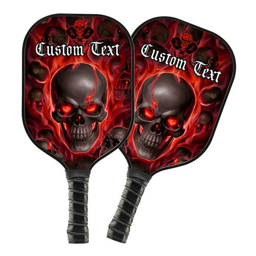 Red Flame Skull Custom Halloween Pickleball Paddle For Men And Women, Team Pickleball Paddles Halloween Gifts IPHW7481