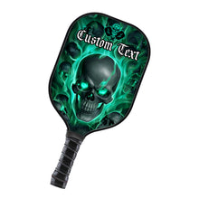 Load image into Gallery viewer, Green Flame Skull Custom Halloween Pickleball Paddle For Men And Women, Team Pickleball Paddles Halloween Gifts IPHW7482
