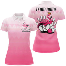 Load image into Gallery viewer, Custom Funny Flamingo Women&#39;s Bowling Shirts, Cute Bowling Team Shirt Bowling Tournament IPHW7730