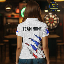 Load image into Gallery viewer, Custom Puerto Rico Flag Dart Team Polo Shirt For Women, Puerto Rico Dart Jerseys IPHW10021