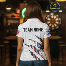 Load image into Gallery viewer, Custom Puerto Rico American Flag Dart Team Polo Shirt For Women, Patriotic Dart Jerseys IPHW10022