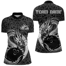 Load image into Gallery viewer, Custom Viking Dragon Bowling Quarter-Zip Team Shirts For Women, Celtic Bowling Shirt IPHW8584