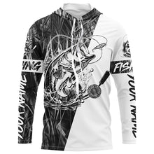 Load image into Gallery viewer, Custom Bass Fishing Tattoo Gray Camo Long Sleeve Tournament Fishing Shirts, Bass Fishing Jerseys IPHW6078