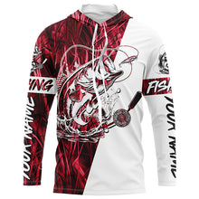 Load image into Gallery viewer, Custom Bass Fishing Tattoo Red Camo Long Sleeve Tournament Fishing Shirts, Bass Fishing Jerseys IPHW6079