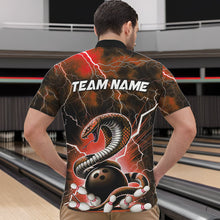 Load image into Gallery viewer, Orange Thunder Lightning Custom Cobra Snake Bowling Quarter-Zip Shirts For Men, Bowling Team Shirt IPHW8897