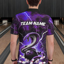 Load image into Gallery viewer, Purple Thunder Lightning Custom Cobra Snake Bowling Polo Shirts For Men, Bowling Team Shirt IPHW8898