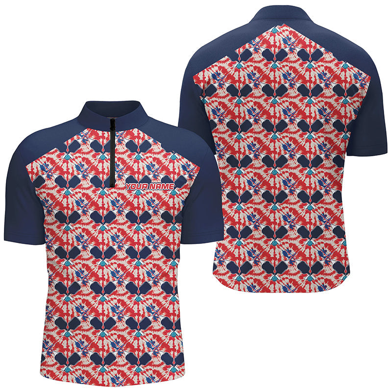 Custom American Flag Pickleball Polo Shirts For Men, Patriotic Pickleball Jerseys For Team IPHW6939